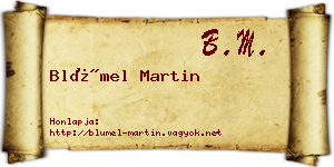 Blümel Martin névjegykártya