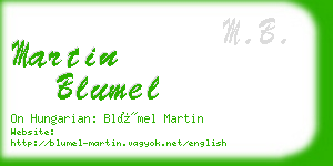 martin blumel business card